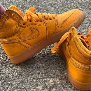 Kids Orange High-Top Sneakers